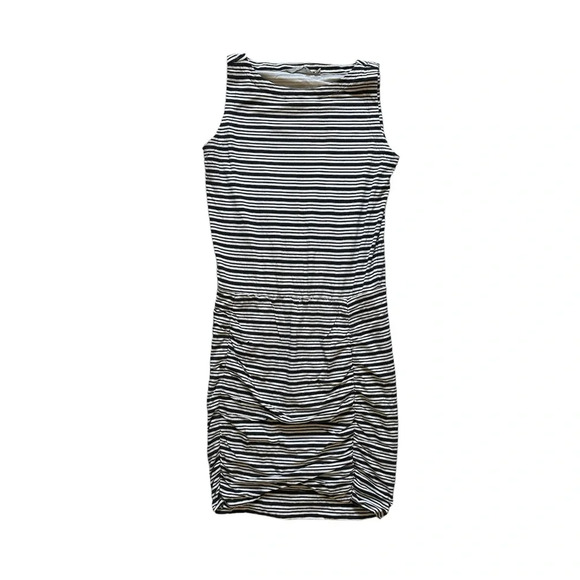 Athleta‎ Tulip Bodycon Sleeveless Dress White Navy Stripe Size S - Picture 1 of 7